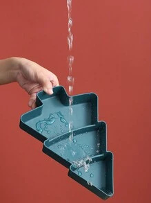 1 件圣诞树形多隔间干果、零食和糖果托盘，可重复使用的家用餐盘，充满节日气氛，圣诞节