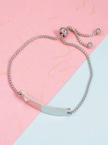 1件装不锈钢情侣手链，情人节礼物，男女通用 - 銀色 - 查看 10