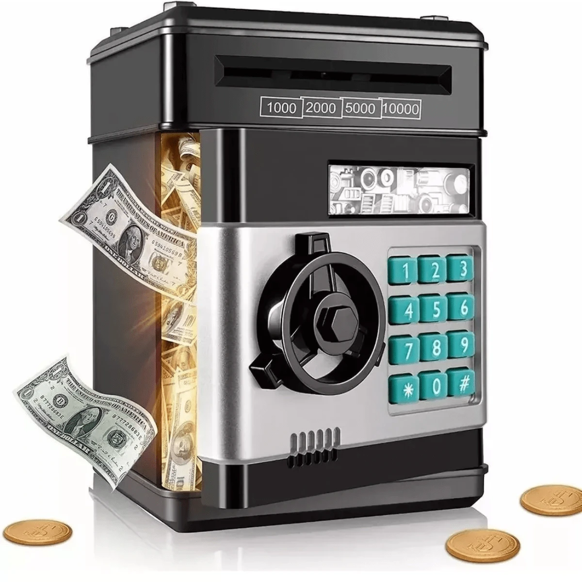 Alcancías Electronicos Niño Caja Seguridad Atm Cajero Fuerte - Multicolor - Ver 1