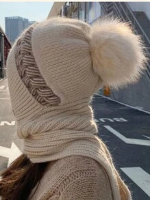 1 chiếc mũ thời trang đa năng, mũ và khăn quàng cổ 2 trong 1, lớp lót nhiệt dày và ấm, thấm hút ẩm, kiểu dáng đa năng, tuyệt vời để chụp ảnh, thời trang và thiết thực cho mùa đông thu - Nhiều màu - Xem 11