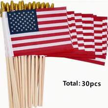 10/20/30/50 chiếc Cờ Mỹ bằng gỗ Polyester hình mũi giáo mini 4"X6" rực rỡ trang trí với đầu giáo, Cờ Polyester chống rách đủ màu cho lễ kỷ niệm, Giáng sinh - Nhiều màu - Xem 15