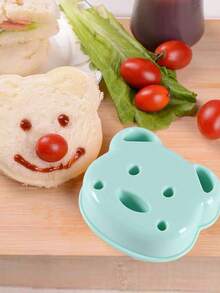 Molde en forma de rebanada de pan con dibujo de oso para hornear galletas y sándwiches - Azul - Ver 2