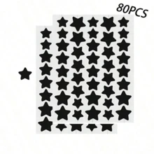 80/120/160/200/240 件黑星贴纸脸部装饰贴纸，万圣节贴纸，节日装饰贴纸，仅供装饰使用 - 彩色 - 查看 7
