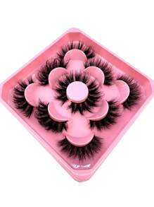 New 5 Pairs Eyelashes Makeup Soft Fluffy 3D Fake False Eyelashes Thick Handmade Volume Natural Look Fake Lashes Fox Eye Eyelashes Cat Eye Lashes Winged End Eye Elongated Eyelashes Fluffy Soft Natural Long Faux Mink Fake Lashes False Eyelashes