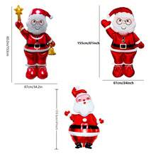Large Size Santa Claus Foil Balloons, Christmas Party Decorations - Multicolor - View 8