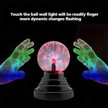 1个等离子球灯，USB/电池供电，静电感应球灯，LED灯，适合作为新年派对、圣诞节、情人节和其他节日的创意礼物，为派对增添趣味魔幻灯光效果