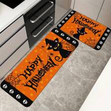 pocket monsters 1pc/2pcs Halloween Kitchen Rug Set, Black Cat Hat 2 Pieces Anti-Slip Kitchen Mat Ghost Skull Black Orange Door Mat Area Running Rug Set Absorbent Bathroom Floor Mat