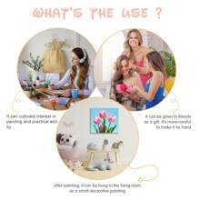 1pc Framed Painting By Numbers Cartoon Flowers Beginner Kits Easy To Paint Include Tool Diy Crafts Kits For Home Decors 20x20cm/7.87x7.87inch