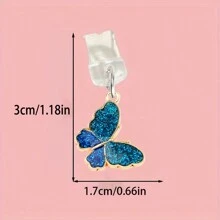 Süßer blauer Schmetterling Handy Staubschutz aus Legierung, Ladeanschluss Schutzaccessoire