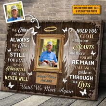 Custom Photo - Until We Meet Again - Personalized Custom Framed Canvas Wall Art In Loving Memorial Of Angel, Sympathy Gift, Valentine Day, Valentine Day Decor Gifts Birthday Graduation