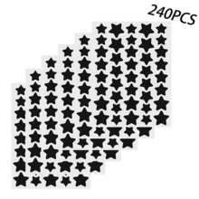 80/120/160/200/240 件黑星贴纸脸部装饰贴纸，万圣节贴纸，节日装饰贴纸，仅供装饰使用 - 彩色 - 查看 6