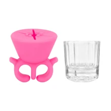 Dappen Holder Kit + 1 Glass Dappen For Nails Mixing Monomer Liquid Powder And Henna - 彩色 - 查看 3