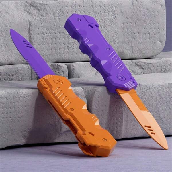 1 Peça Faca Telescópica de Radish de Descompressão 3D com Gravidade, Nova Miniatura Única de Brinquedo Antistresse (Cor Aleatória) (As Cores do Top, Bottom, Frente e Verso são Aleatórias)