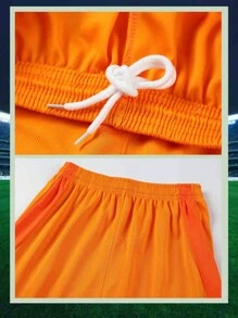 Conjunto deportivo personalizado de camiseta de fútbol de manga corta y pantalones cortos con estampado en estilo novio para hombres