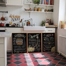 3 套可选框架复古快餐汉堡披萨意大利面海报，美观的房间装饰，防水帆布墙艺术，艺术品墙画，适合礼物、厨房、餐厅、客厅、咖啡厅、酒吧、墙壁装饰、家庭和宿舍装饰