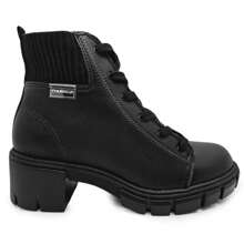 Moleca Coturno Tratorado Boot - Comfort And Style - 黑色 - 查看 1