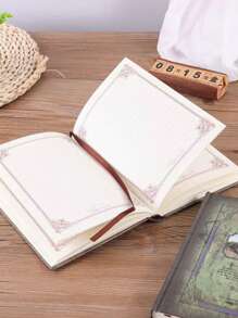 1pc Vintage Pattern Cover Notebook Back To School