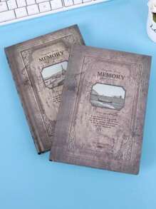 1pc Vintage Pattern Cover Notebook Back To School