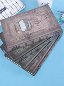 1pc Vintage Pattern Cover Notebook Back To School
