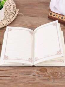 1pc Vintage Pattern Cover Notebook Back To School