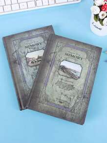 1pc Vintage Pattern Cover Notebook Back To School