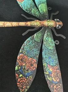 POSIGLOWTH 1pc Iron Metal Flatness Dragonfly Wall Art Decor Hanging Wall Ornament For Kitchen Living Room Bedroom Terrace Balcony Patio Fence Outdoor Indoor Decoration, Wall Sculpture Art, Handmade Gifts For Family, Friends
