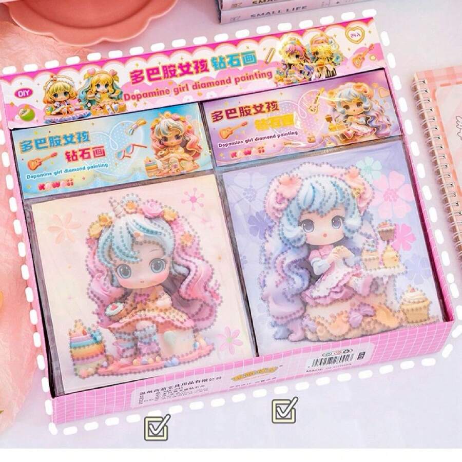 Cuadro Pintura Diamantes Pegar Piedras Magicas Brillos Niños - Multicolor - Ver 1