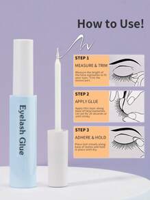 1 Transparent False Lash Glue 6ml, Super Strong Hold Long-Lasting Gentle Waterproof Professional Latex-Free Lash Extension Glue For Striped And Clustered Lashes Suitable For Sensitive Eyes DIY False Lashes Eye Makeup