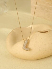 MESTILO 1 件全新 26 个字母吊坠项链，18K 金不锈钢男女通用字母项链 - 金色 - 查看 6