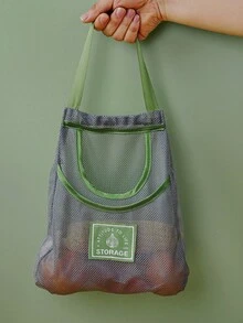 1pc Large Capacity Mesh Storage Bag, Hanging Portable Fruit And Vegetable Storage Bag, Kitchen Storage Bag,For Reusable Kitchen Storage Of Fruits, Vegetables, Garlic - Multicolor - View 12