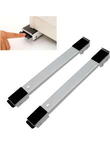 Soporte Base Con Ruedas Ajustable para Mover Electrodomésticos lavadoras, refrigeradores - Plateado - Ver 1
