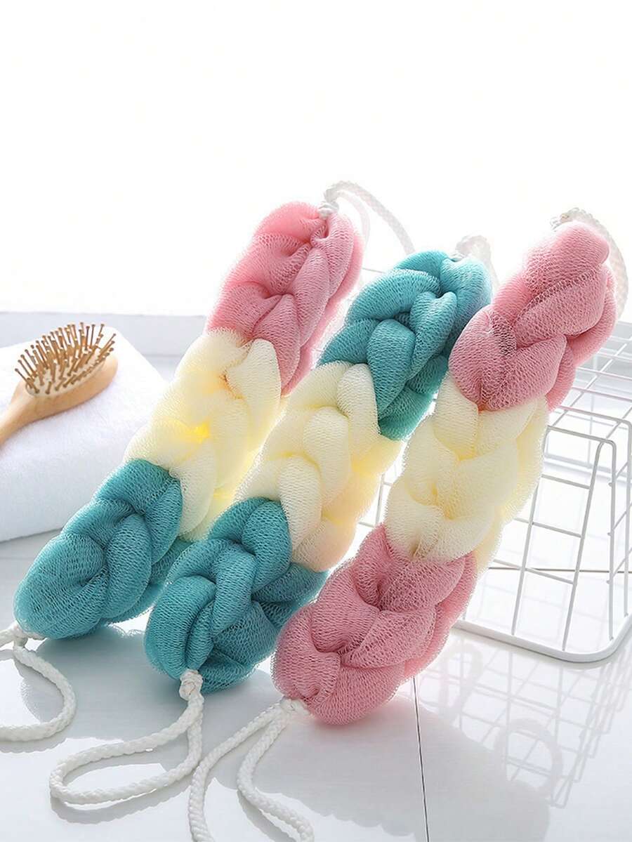 Long Bath Exfoliating Towel, Strong Back Scrubber, Bathing Scrub Pad - Multicolor - View 1