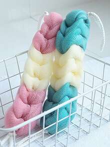 Long Bath Exfoliating Towel, Strong Back Scrubber, Bathing Scrub Pad - Multicolor - View 7