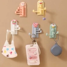 5pcs Multi-Function Hooks, Versatile Cute Novelty Adhesive Hooks Without Drilling - Multicolor - View 5