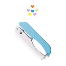 Sacabocados de papel, sacabocados sencillo para manualidades, sacabocados de mano redondo/en forma de estrella/corazón de 0.23 pulgadas para etiquetas, manualidades de papel, artesanías, tarjetas, scrapbooking - Azul y blanco - Ver 7