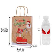 8件/套 21x15x8cm 2024 带手柄的圣诞礼品袋，牛皮纸袋，圣诞节假期的优雅图案印刷，新年礼品包装，圣诞礼品包装和装饰圣诞节圣诞装饰圣诞装饰品圣诞袋圣诞礼物圣诞节圣诞装饰圣诞睡衣圣诞礼物圣诞装饰 - 彩色 - 查看 5