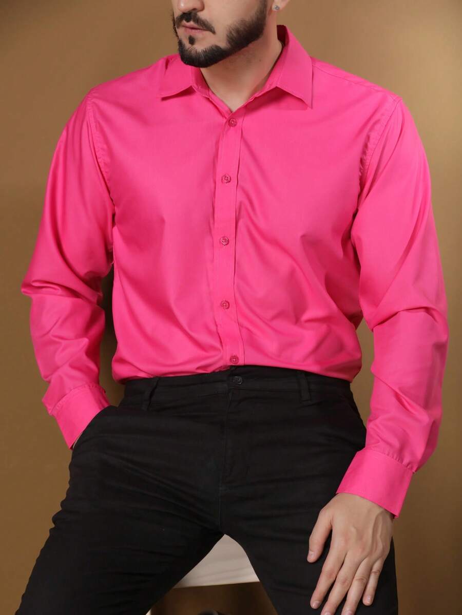 Men Shirts - Hot Pink - View 1