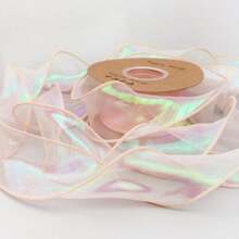 Assorted Bow Tie Ribbon, Iridescent Fish Tail Tulle Fringe, Wave Chiffon Ribbon, Handmade Hair Accessory Ornaments, Birthday Gift Packaging Ribbon, Valentine's Day Bouquet Ribbon (2 Styles Random Delivery),Christmas