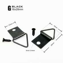100 pièces Triangle D-Ring Suspendu Peinture À L'huile Miroir Cadre Photo Cintre Art Travail Photo Mur Crochet Avec Vis Doré Argent Noir