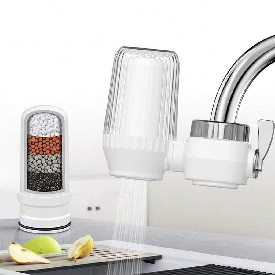 1pc Ceramic Cartridge Water Purifier, Faucet Mount Water Filter, No Electricity Required, No Battery Needed, Kitchen And Bathroom Accessories
