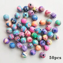 4 毫米/0.157 英寸 * 6 毫米/0.236 英寸长水晶珠 50 颗镀金色椭圆形玻璃珠散珠隔珠适用于珠宝制作 DIY 手链 - 軟陶圓珠 - 查看 8