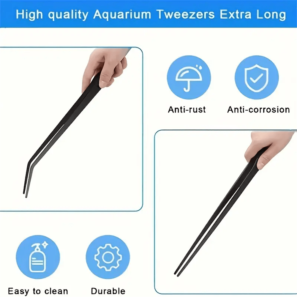 Stainless Steel Aquarium Tweezers With RustResistant Coating Ideal