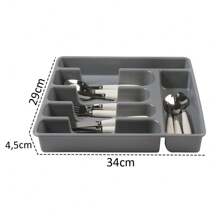 Drawer Cutlery Holder For Kitchen Organization 6 Dividers - 灰色 - 查看 2