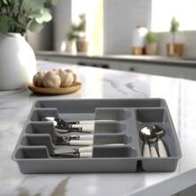 Drawer Cutlery Holder For Kitchen Organization 6 Dividers - 灰色 - 查看 4