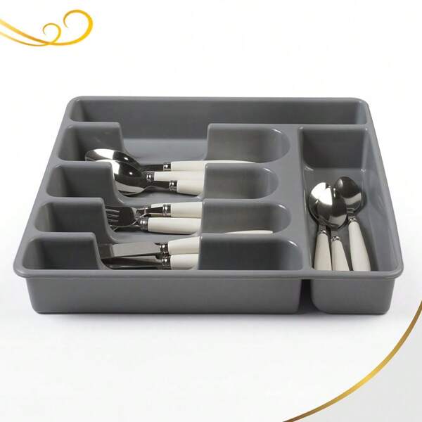 Porta Talher De Gaveta Para Organização de Cozinha 6 Divisórias
