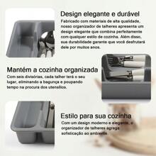 Drawer Cutlery Holder For Kitchen Organization 6 Dividers - 灰色 - 查看 3
