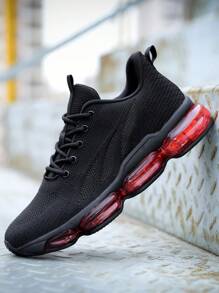 Mens Running Shoes Air Cushion Fashion Sneakers Casual Tennis Walking Athletic Trainers Zapatillas Para Hombre White - Đen đỏ - Xem 2