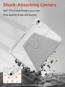 DANYCASE 360° Rotating Transparent Acrylic Protective Case, Compatible With IPad A16 2025, Air 11/13, M2/M3 2024/2025, Pro 11/13, M4 2024, Air 5/Air 4 10.9 Inch 2022, 9th Gen, 8th Gen, 7th Gen 10.2 Inch, 5th Gen, 6th Gen 9.7 Inch, 10th Gen 10.9 Inch 2021, Pro 11/12.9 Inch, Mini 6 - Grey - View 7