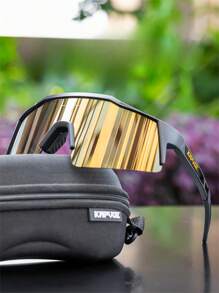 KAPVOE 1 Stück Radfahrbrille Sportbrille quadratischer flacher Rahmen aus TR90, Sandresistent & Windschutz Outdoor Fahrradbrille/Brille für Unisex, geeignet für alle Jahreszeiten und Strandaktivitäten