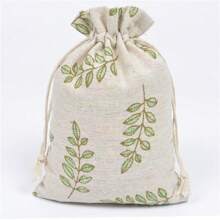 5 piezas Bolsas de regalo con cordón personalizadas y creativas, bolsitas de lino con estampado vintage para joyas, sacos de arpillera de paquete aromático